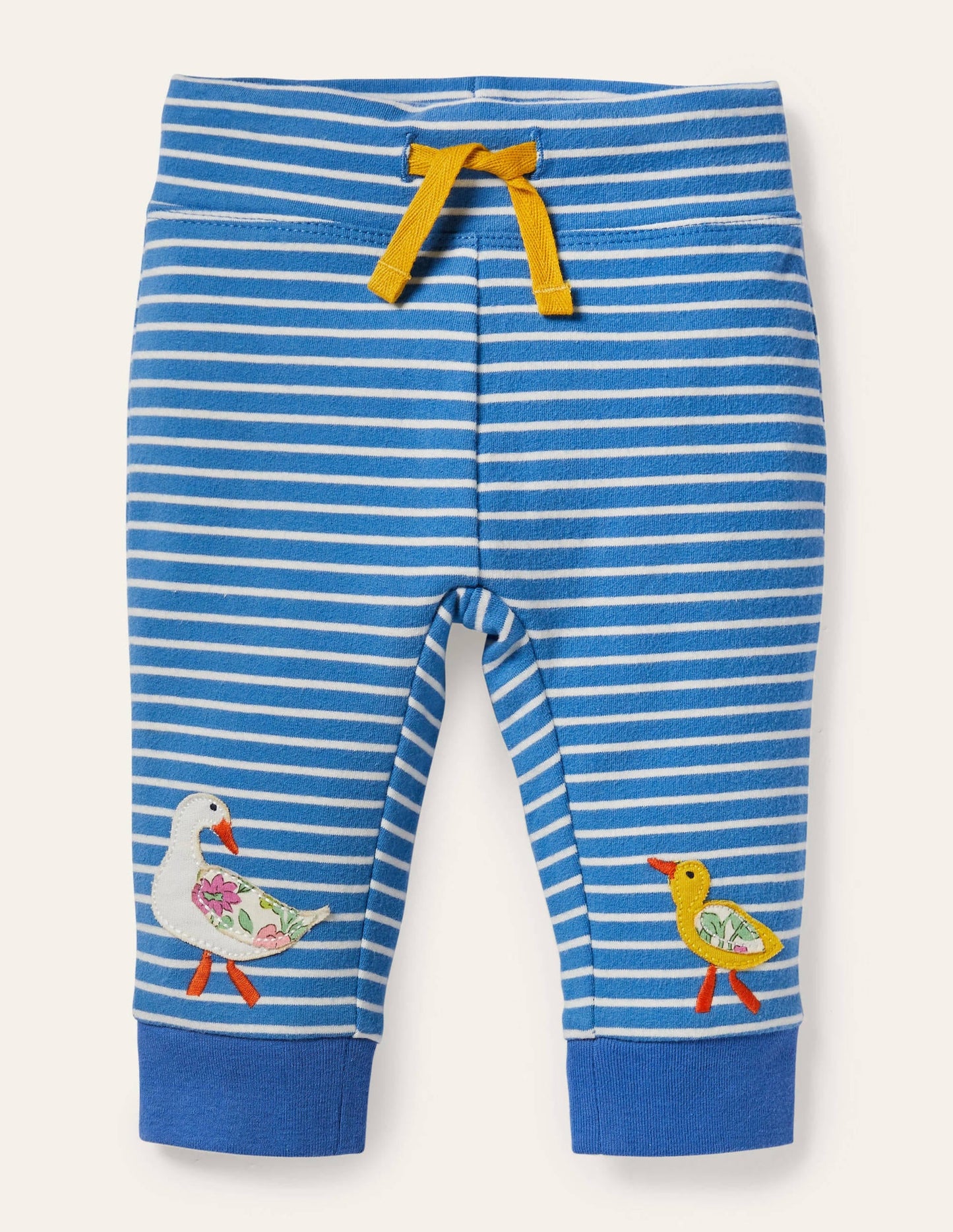 Appliqué Jersey Bottoms-Venice Blue/Ivory