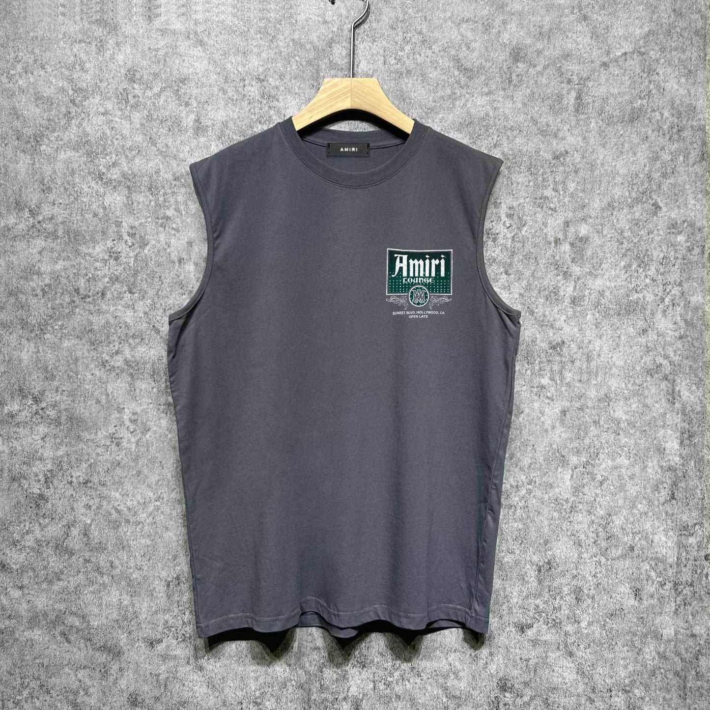 Amiri tank top flower diamond nameplate printing