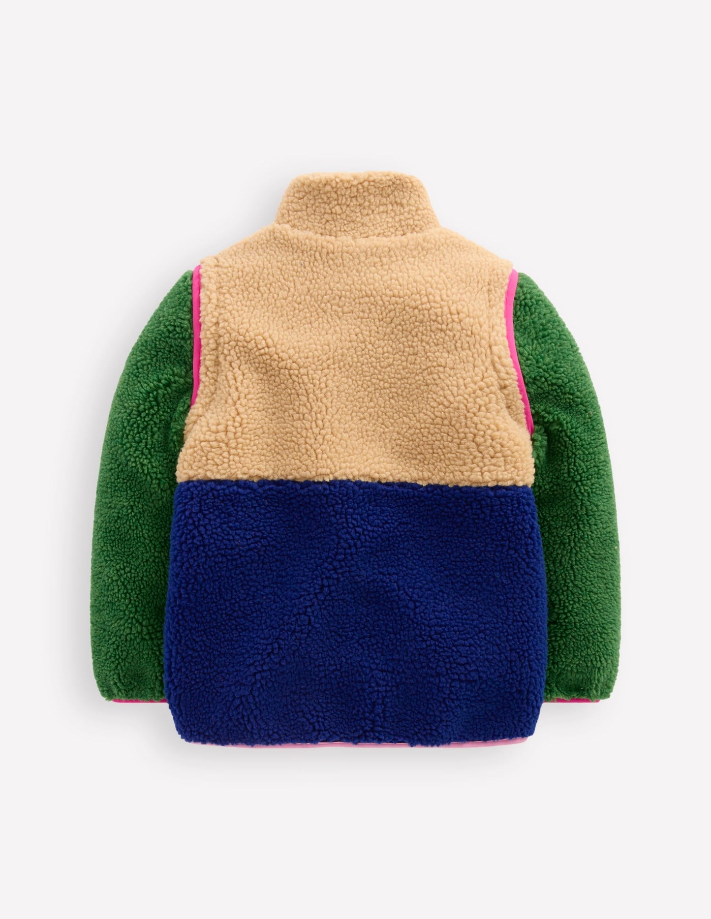 2-in-1 Borg Jacket-Colourblock Multi