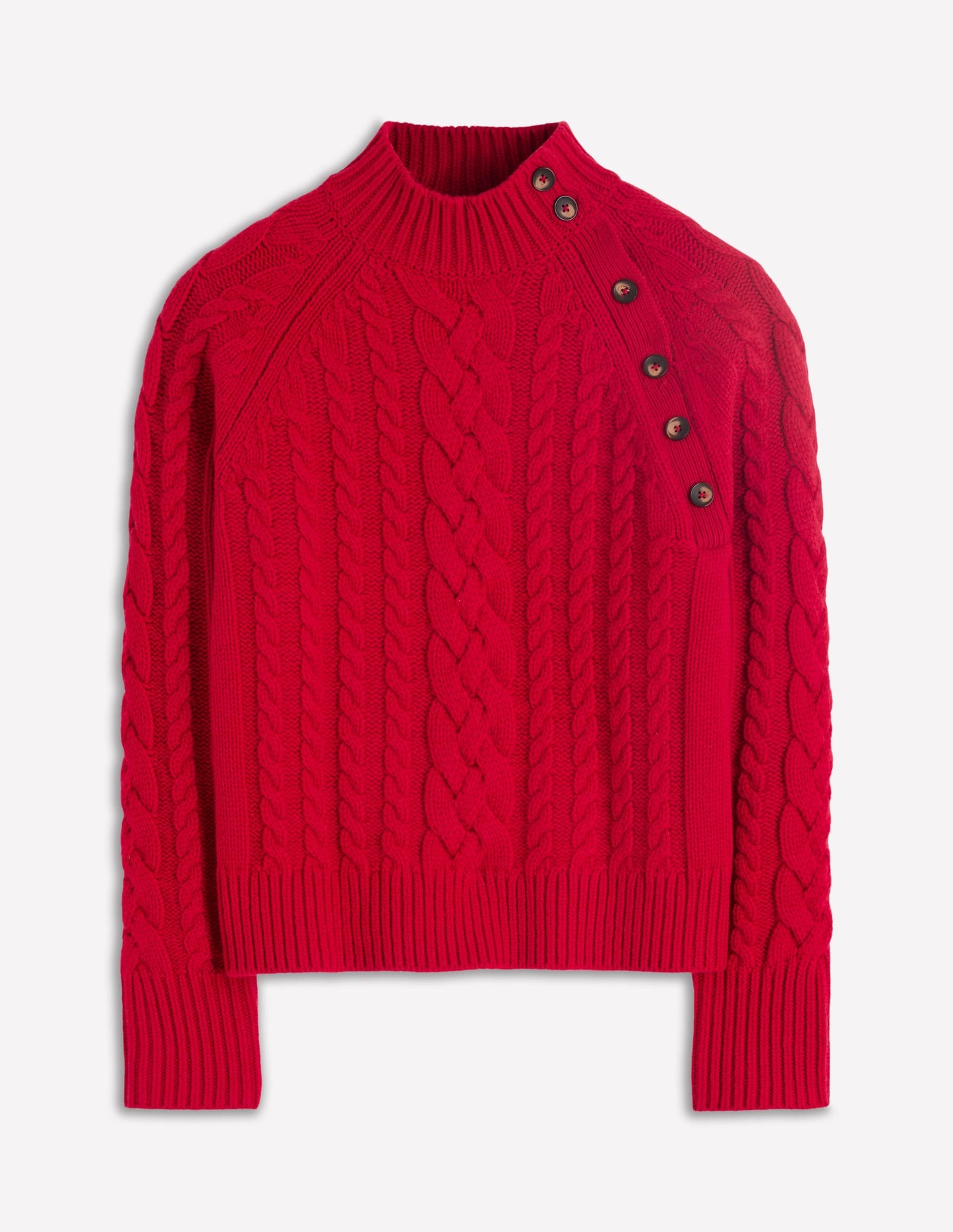 Amara Merino Cable Sweater-Carmine Red
