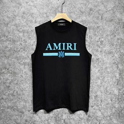 Amiri tank top colorfulletter horizontal stripprinting