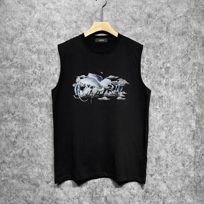 Amiri tank top caiyun pegasus printing