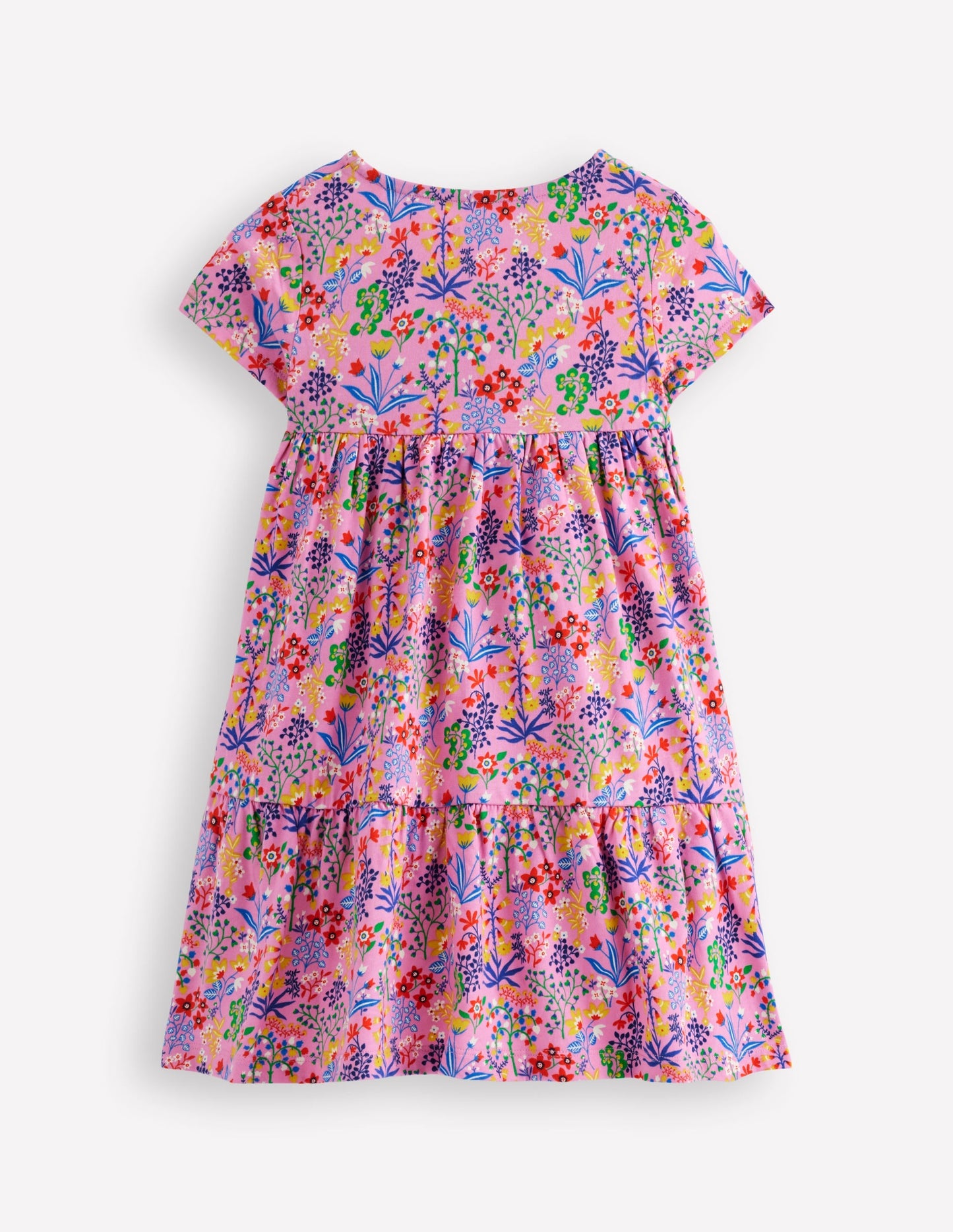 Ariel Twirly Jersey Dress-Meadowsweet Pink Garden Floral