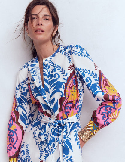 Ava Cotton Midi Dress-Multi, Ornamental Garden