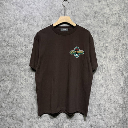 Amiri t shirts gray wolf cross printing short sleeve
