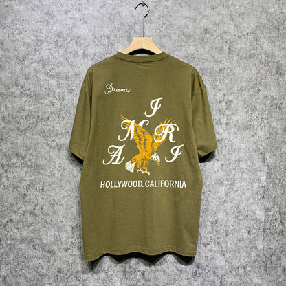 Amiri t shirts hollywood eagle printing short sleeve