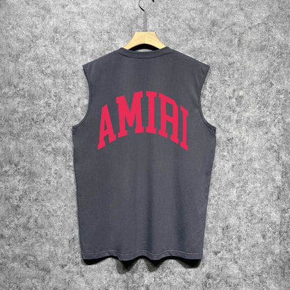 Amiri tank top with red lettered angled print