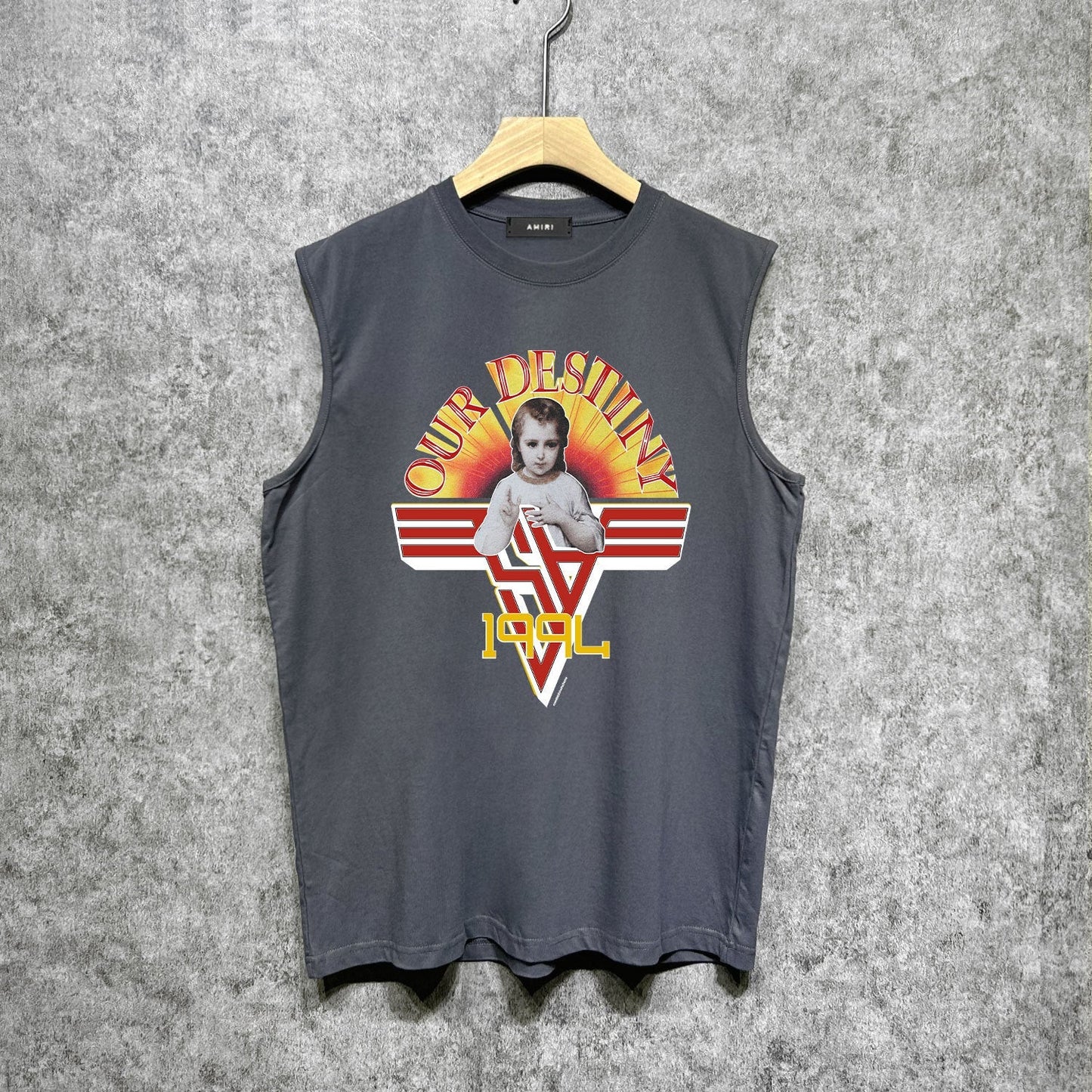 Amiri tank top oil painting girl printing