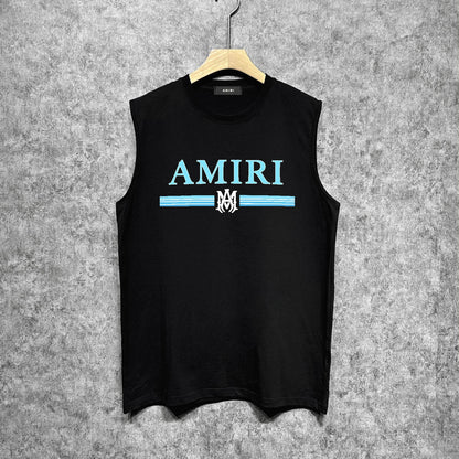 Amiri tank top colorfulletter horizontal stripprinting