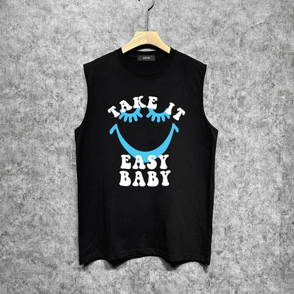 Amiri tank top smiley face printing