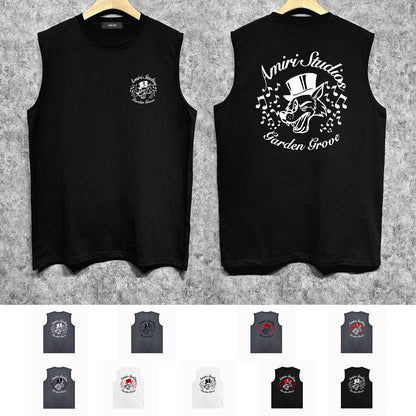 Amiri tank top hat big gray wolf printing