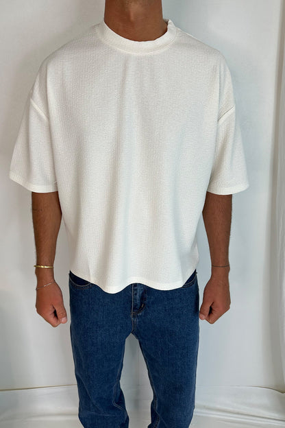 Colin Soft Texture Tee White - FINAL SALE