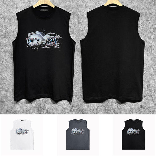 Amiri tank top caiyun pegasus printing