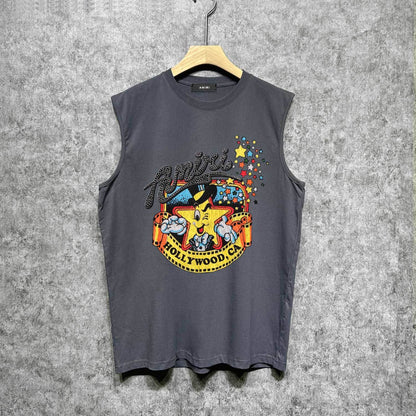 Amiri tank top cartoon starfish printing
