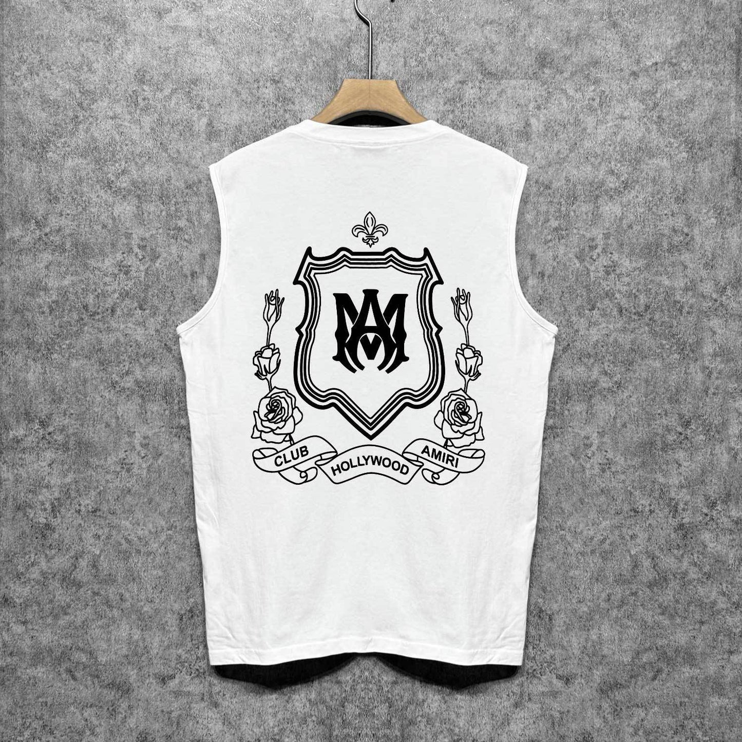 Amiri tank top flower shield printing