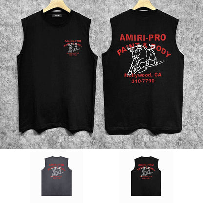 Amiri tank top bull printing