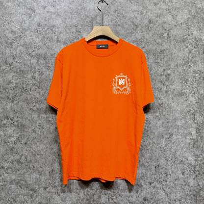Amiri t shirts flower shield printing short sleeve