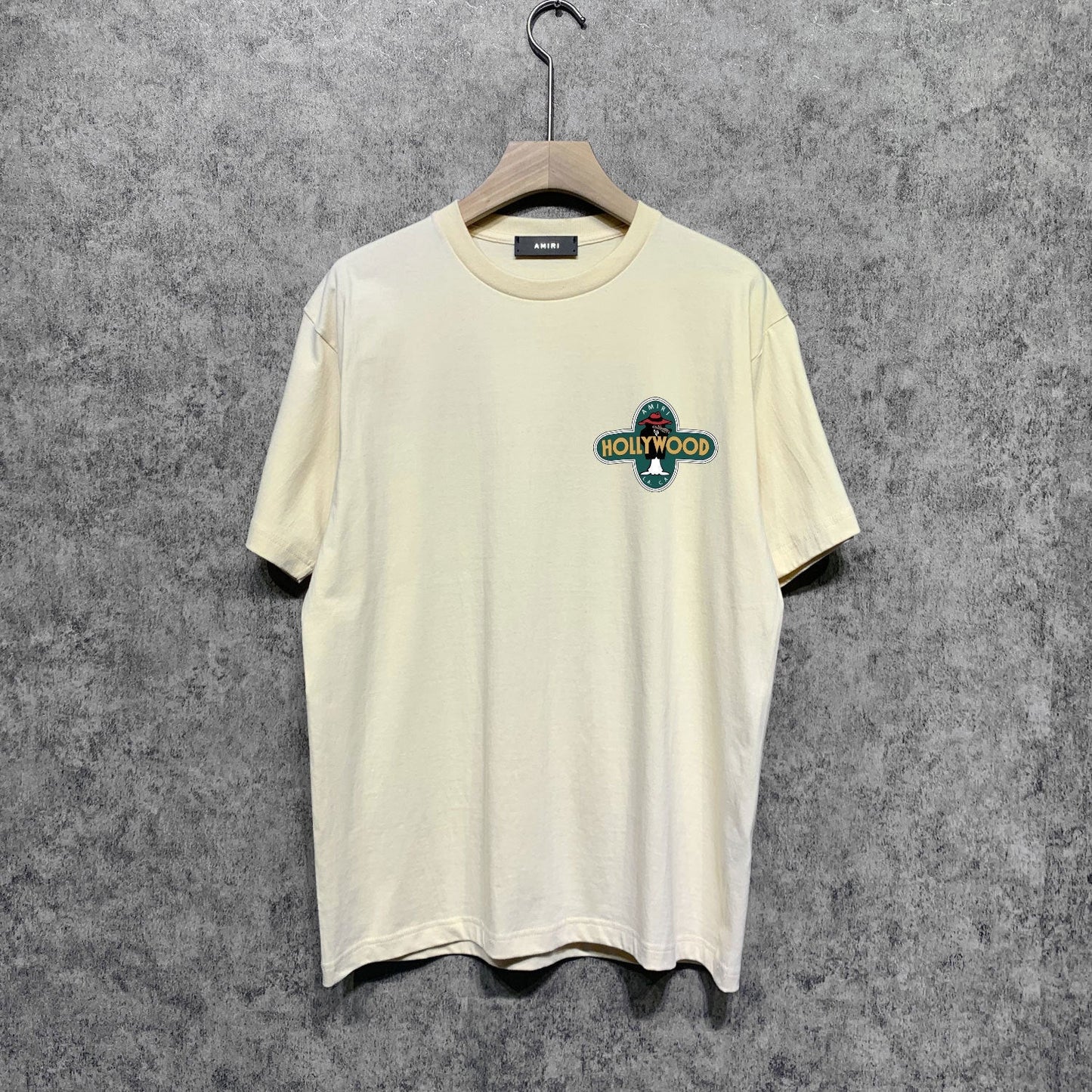 Amiri t shirts gray wolf cross printing short sleeve