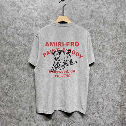 Amiri t shirts bull printing short sleeve