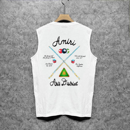Amiri tank top billiard cue printing