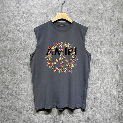 Amiri tank top colorful butterfly garland printing