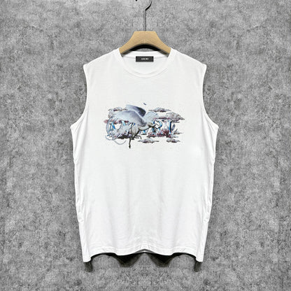 Amiri tank top caiyun pegasus printing