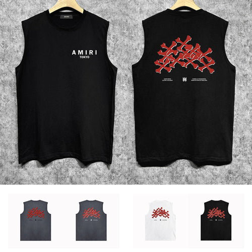 Amiri tank top tokyo bones print