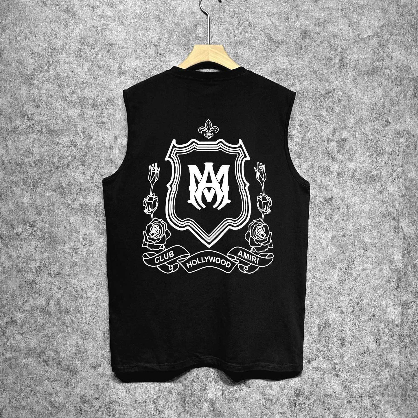 Amiri tank top flower shield printing