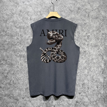 Amiri tank top giant snake letter print
