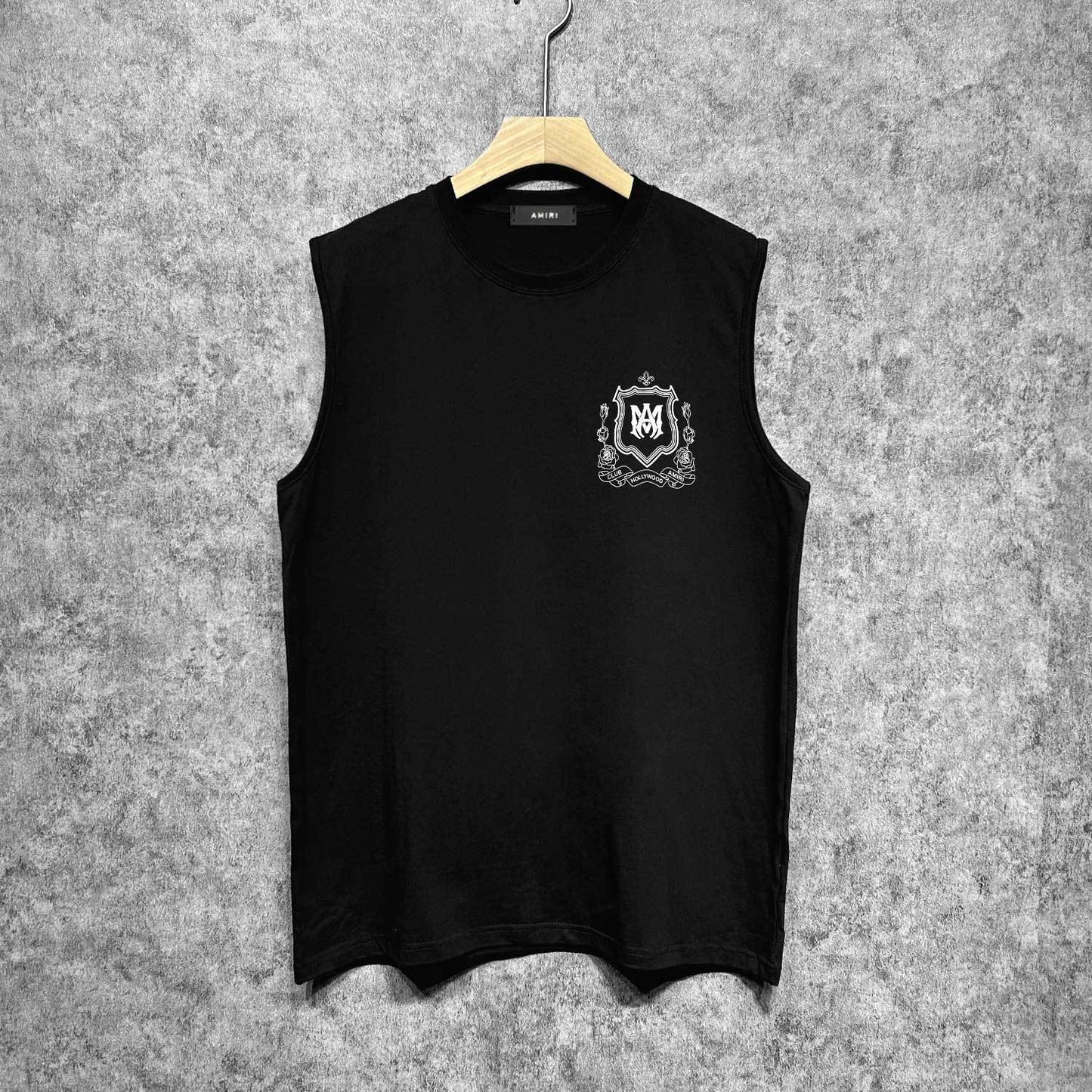 Amiri tank top flower shield printing