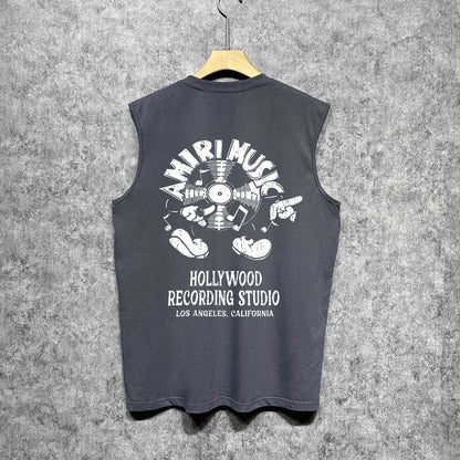 Amiri tank top note fan printing