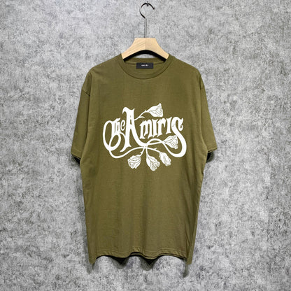 Amiri t shirts morning glory printing short sleeve