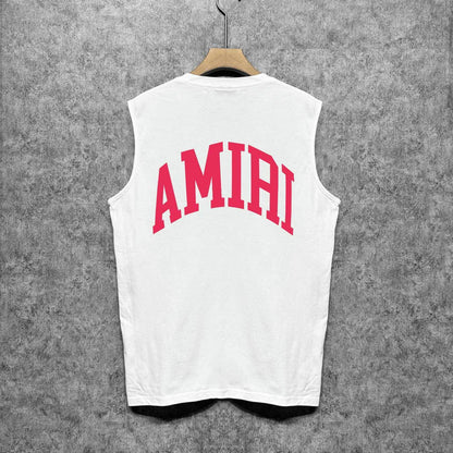 Amiri tank top with red lettered angled print
