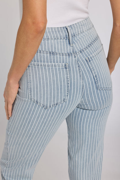 Marilyn Straight Jeans - Azure Stripe