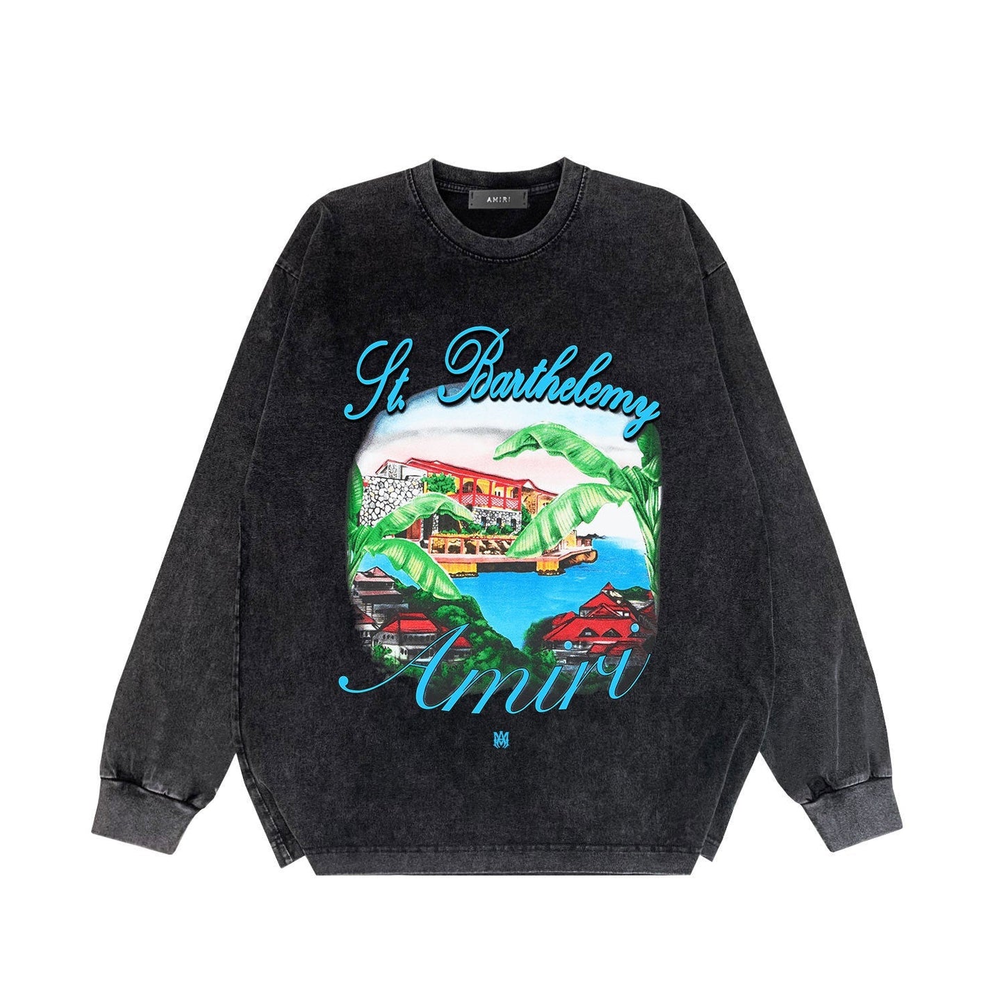 Amiri Long Sleeve Shirt Vintage T Shirt Washed and Worn Vintage Long Sleeve T-shirt