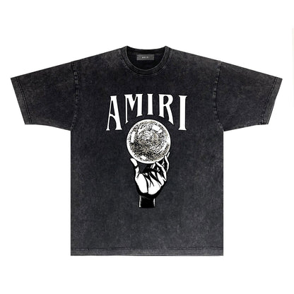 Amiri T-shirt Washed and Worn Retro Short Sleeve T-shirt