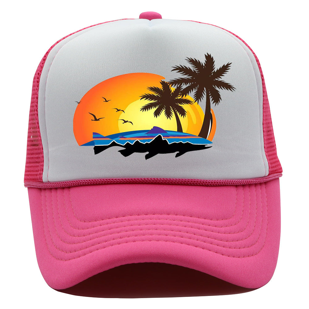 Bass Pro Shops Hat Summer Outdoor Surfing Baseball Cap Printed Fishing Net Cap