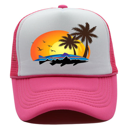 Bass Pro Shops Hat Summer Outdoor Surfing Baseball Cap Printed Fishing Net Cap