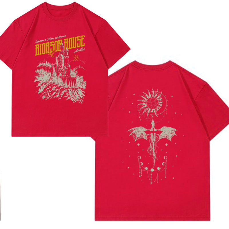 Basgiath War College Fourth Wing Dragon Rider Graphic T Shirt