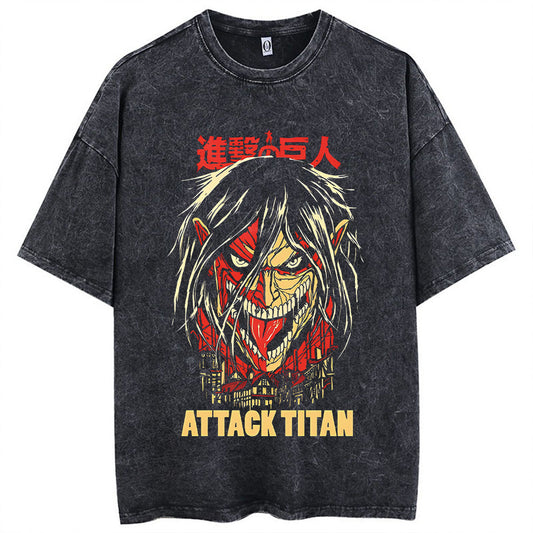 Anime Attack On Titan T-Shirt Hip Hop Oversized Streetwear