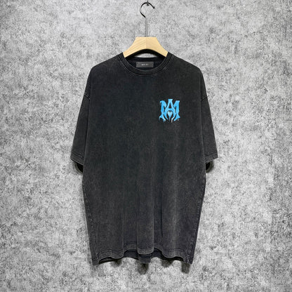 Amiri T-shirt Washed and Worn Retro Short Sleeve T-shirt