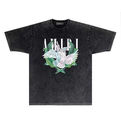 Amiri T-shirt Washed and Worn Retro Short Sleeve T-shirt