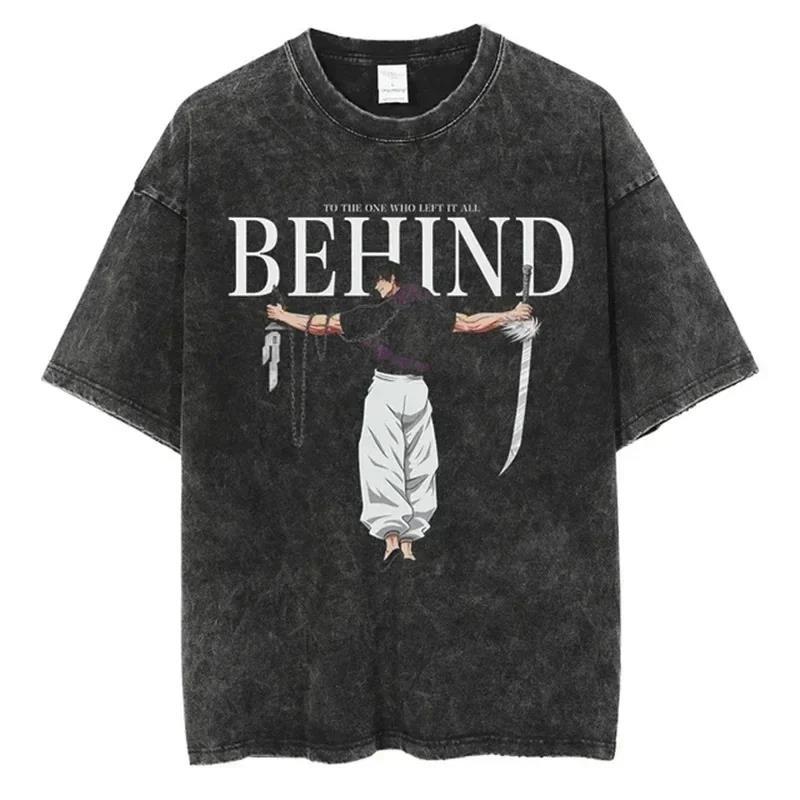 2024Japan Anime Print Oversize Cotton Mens Vintage TShirt (Prat 2)