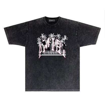 Amiri T-shirt Washed and Worn Retro Short Sleeve T-shirt