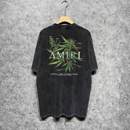 Amiri T-shirt Washed and Worn Retro Short Sleeve T-shirt