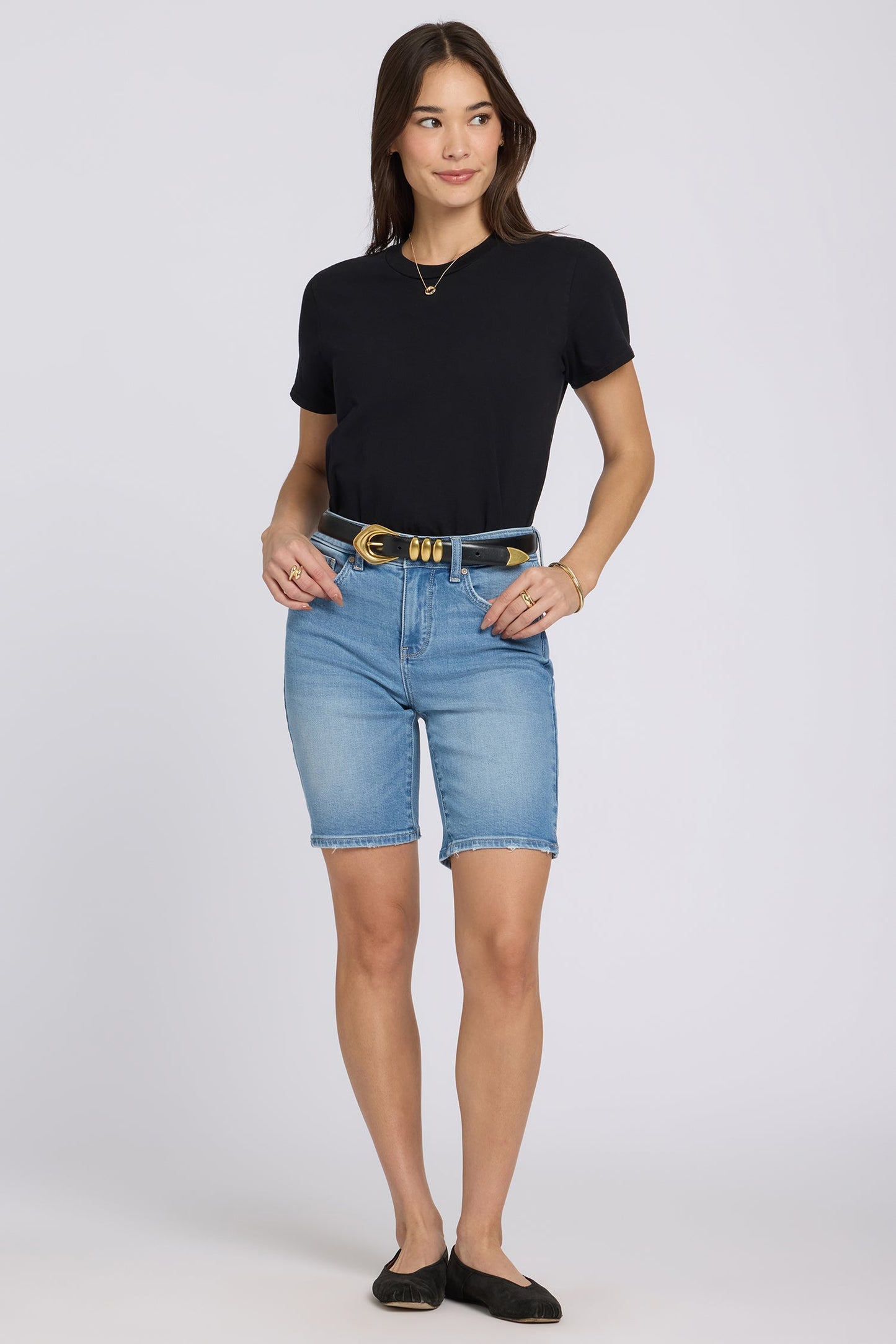 Ella Denim Shorts In Petite - Vista Lakes