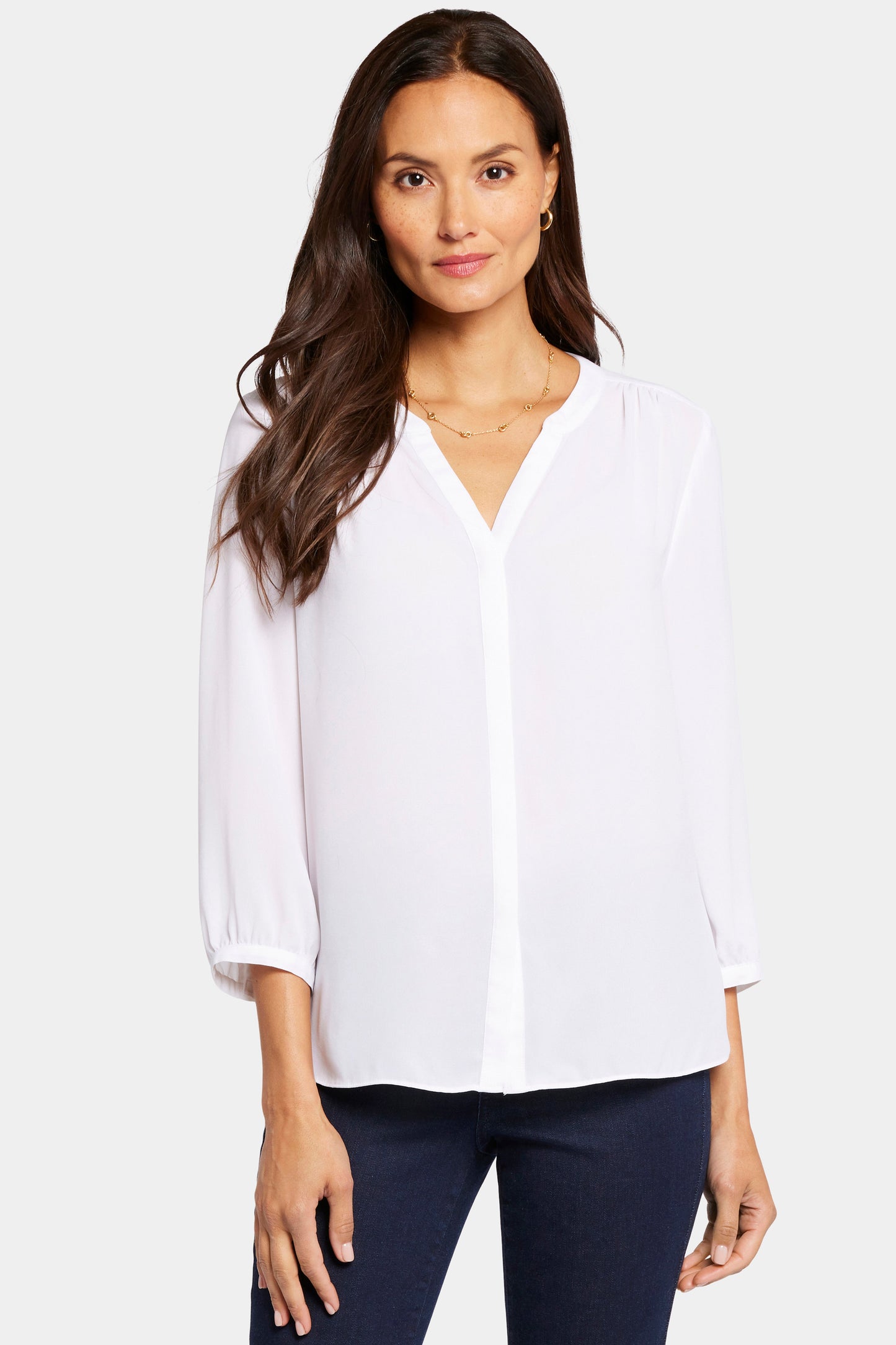 Pintuck Blouse In Petite - Optic White