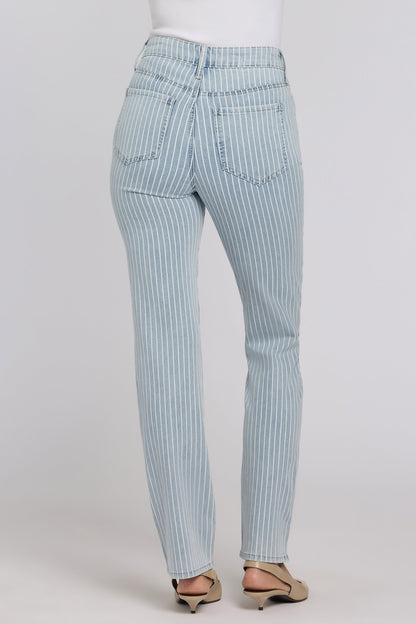 Marilyn Straight Jeans In Petite - Azure Stripe