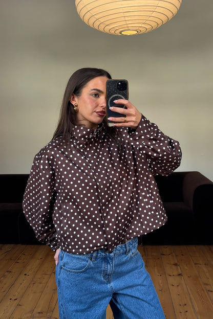 Evelyn Jacket Chocolate Polkadot