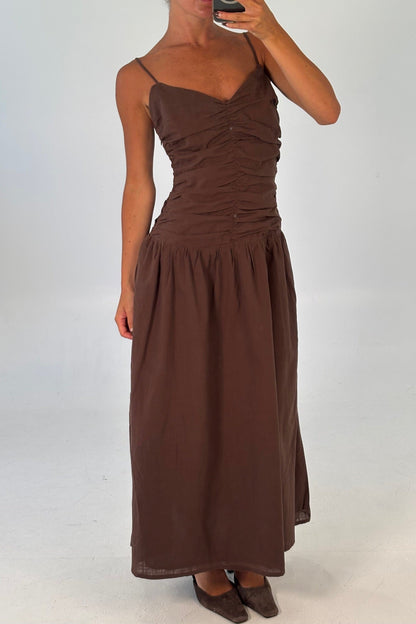Amity Midi Dress Chocolate - FINAL SALE